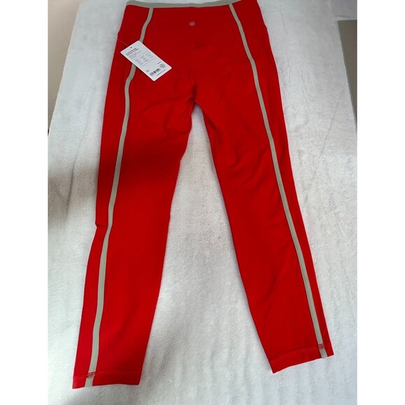Athleta Ultra High Rise Elation 7/8 Tight Red Gray Stripe Large Yoga New $99 - Picture 2 of 8